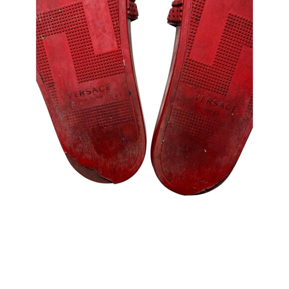 Versace Men’s Palazzo Medusa Logo Pool Slides Sandals Red US 10 PLEASE READ main image 8
